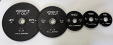 Load image into Gallery viewer, 'Thumper' Thin Bumper Weight Plate Sets. (Thinnest Bumper Plates Ever!)
