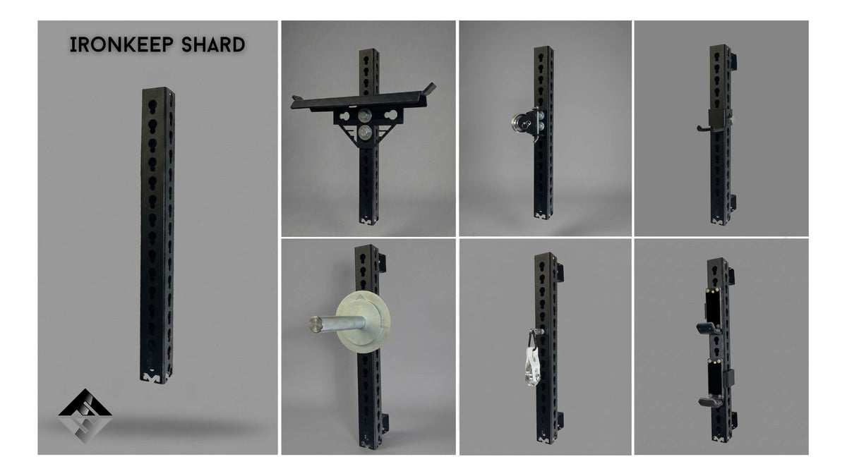アイアンウォールラック/Iron Wall Rack/３段/フレーム2台 IronKeep Shard - Storage Rail Wall Mounted 3x3 Rack Attachment