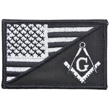 Load image into Gallery viewer, Masonic Square and Compasses USA Flag - 2.25x3.5 Patch