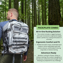 Load image into Gallery viewer, Rucking Pack with Weight Plate Combo