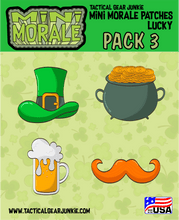 Load image into Gallery viewer, Mini Morale - Lucky Pack 3 - Pot of Gold - Fancy Mustache - Beer - Leprechaun Hat