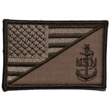 Load image into Gallery viewer, Navy SCPO Senior Chief Petty Officer USA Flag - 2.25x3.5 Patch

