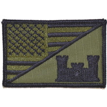 Load image into Gallery viewer, Army Engineer Castle USA Flag - 2.25x3.5 Patch
