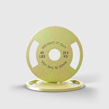 Load image into Gallery viewer, Pre-Order Only: Custom Engraved Solid Steel Calibrated Weight Plate Pairs American Made
