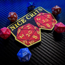 Load image into Gallery viewer, Nice Crits D&amp;D - Roll a set of Natural 20 - Yes they are real -  2.5 x 3.75" Embroidered Patch
