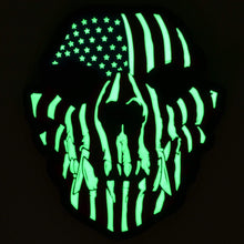 Load image into Gallery viewer, K9 Dog Canine Skull US Flag - 3x3.5 PVC Patch COLOR or GLOW IN THE DARK
