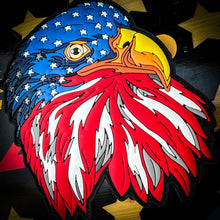 Load image into Gallery viewer, The Ultimate expression of Freedom the American Flag Eagle PVC Patch - 4" Tall with Hook Backing
