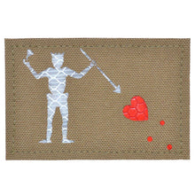 Load image into Gallery viewer, Laser Cut Reflective Edward Teach Blackbeard Pirate Flag- 2x3 CORDURA® Patch Black Beard
