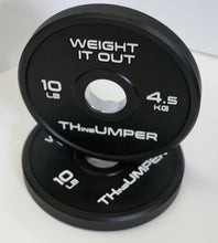 Load image into Gallery viewer, 'Thumper' Thin Bumper Weight Plate Pairs. (Thinnest Bumper Plates Ever!)
