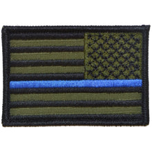 Load image into Gallery viewer, Reverse Thin Blue Line Police US Flag - 2x3 Patch
