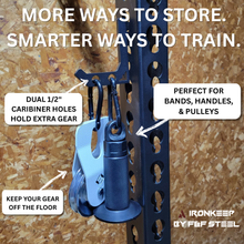 Load image into Gallery viewer, IronKeep QuickHANG Storage Hook – ¼” USA Steel Quick-Attach Rack Hook for Weight Plates, Bands &amp; Cable Attachments
