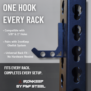 IronKeep QuickHang Hook – ¼” USA Steel Quick-Attach Rack Storage Hook