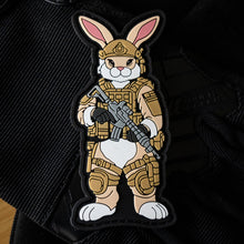 Load image into Gallery viewer, Pew Pew Peter Tactical Easter Battle Bunny 4" PVC Patch - Bad Bunny Collection
