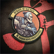 Load image into Gallery viewer, Samurai - Beware of Old Men - In Dangerous Professions -  3" Embroidered/Sublimated Patch

