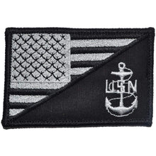 Load image into Gallery viewer, Navy Chief Petty Officer Anchor USA Flag - 2.25x3.5 Patch
