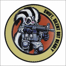Load image into Gallery viewer, "Street Cat Collection" Patch 4 - "Swift, Silent But Deadly" - Tactical Skunk - 4" PVC/Sublimated Patch
