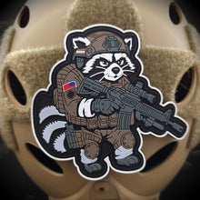 Load image into Gallery viewer, "Street Cat Collection" Patch 2 - Trash Panda - Tactical Raccoon - 4" PVC Patch
